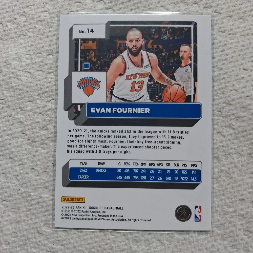 2022-23 Panini Donruss - Evan Fournier #14 Holo Green Laser